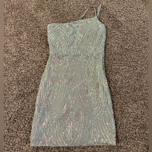 light blue/green homecoming dress